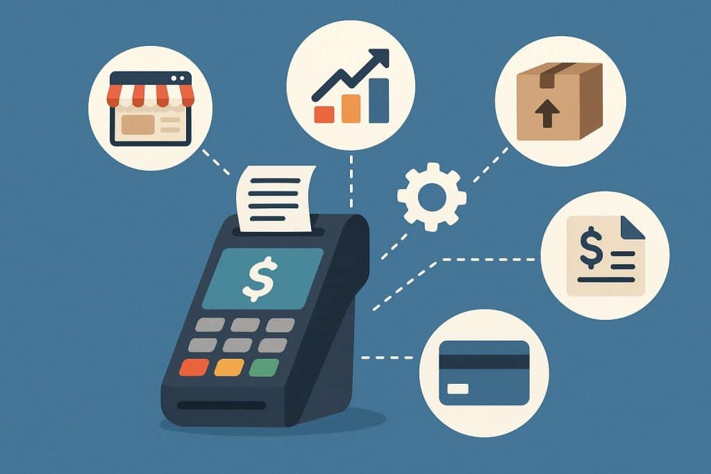Modern POS system setup with accounting software and key business integrations for small businesses