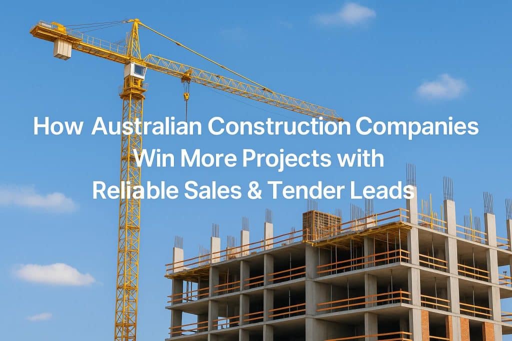 Australian construction companies reviewing tender documents and sales leads to secure new projects