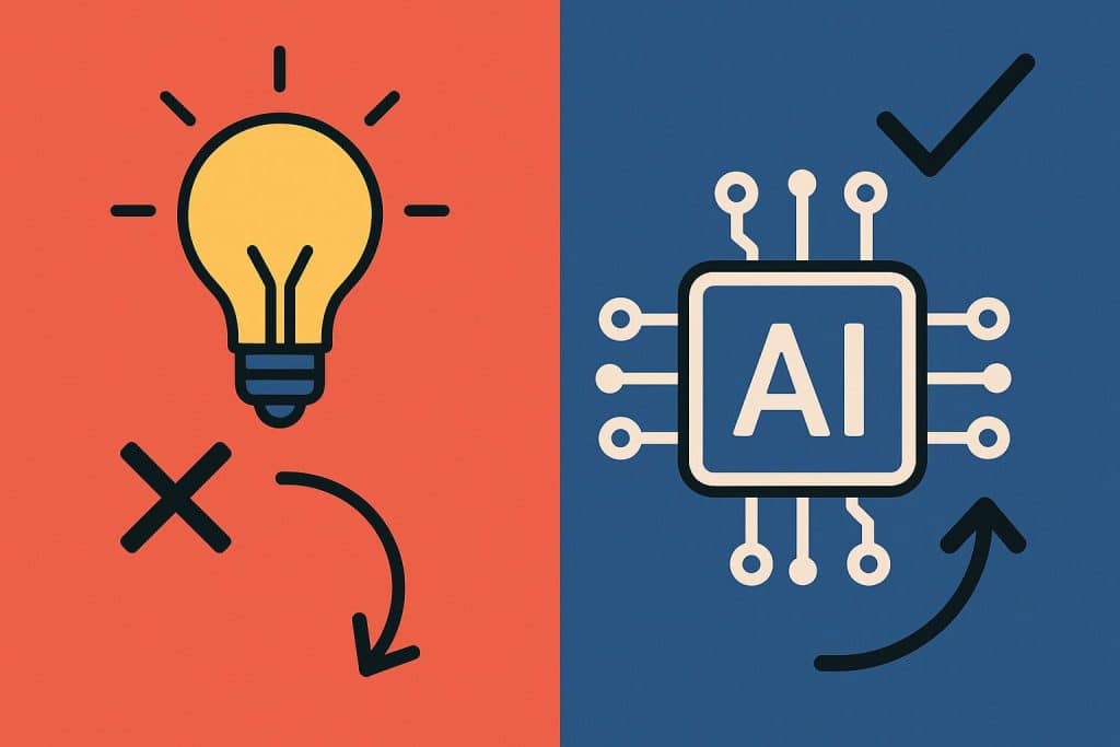 Artificial intelligence concept with digital icons representing innovation and entrepreneurship