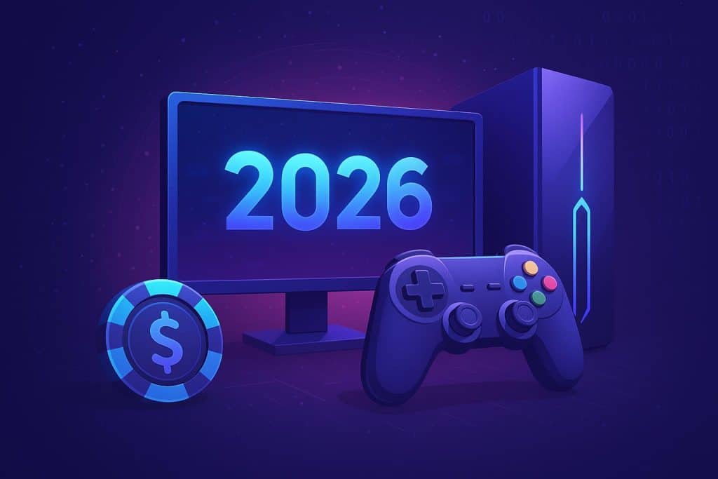 Trusted gaming platform logos with payout icons and futuristic digital interface background