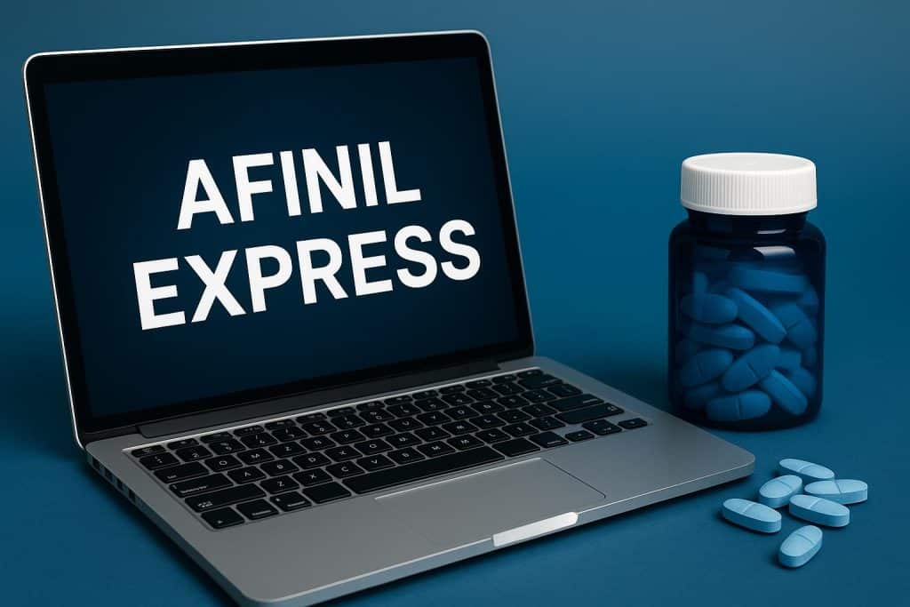 Afinil Express website homepage showcasing trusted smart drug products and brand relaunch