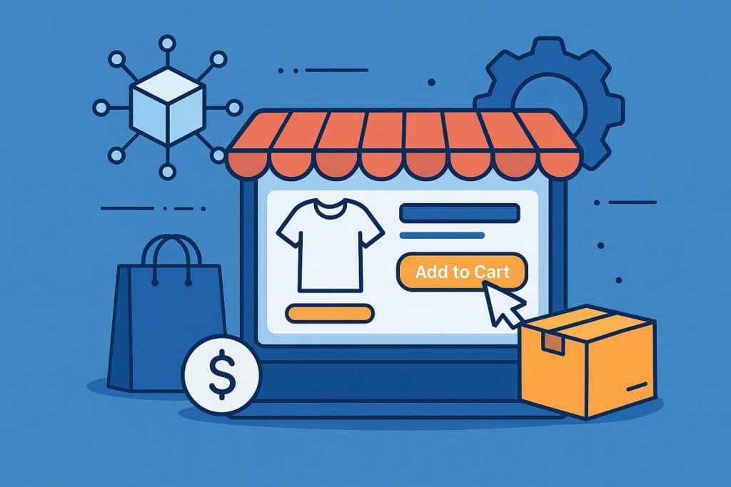 AI-powered store builder dashboard streamlining online shop creation for effortless eCommerce setup