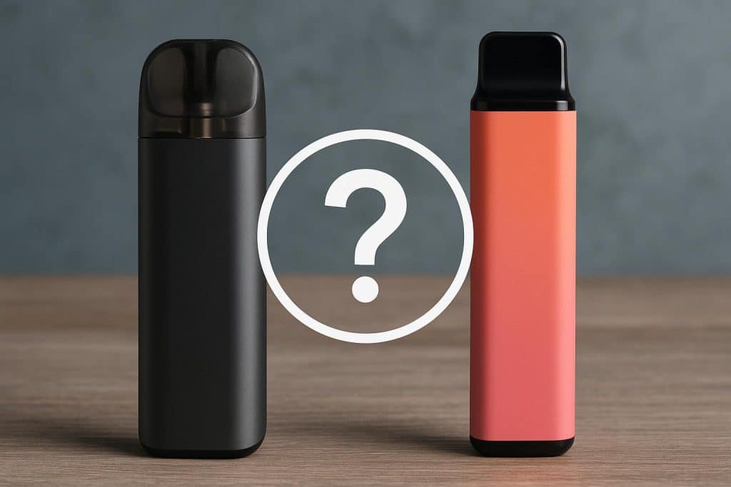 Pods and disposable vapes side by side comparison for choosing the best vaping option