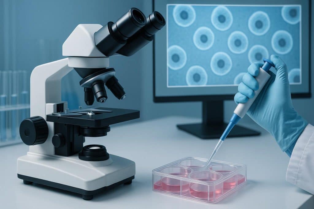 High-resolution microscope view of healthy cells illustrating quality standards in medical research