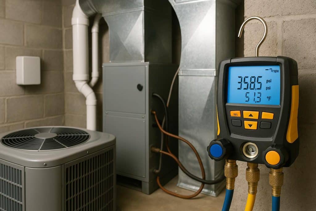 Modern HVAC system unit installed in a residential space, highlighting indoor comfort concerns