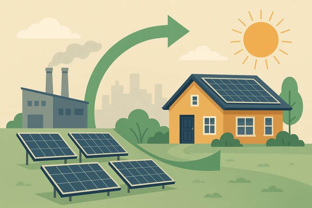 How do Solar Companies Help Homeowners Transition to Renewable Energy? Solar panels installed on a residential rooftop with company experts guiding renewable energy setup