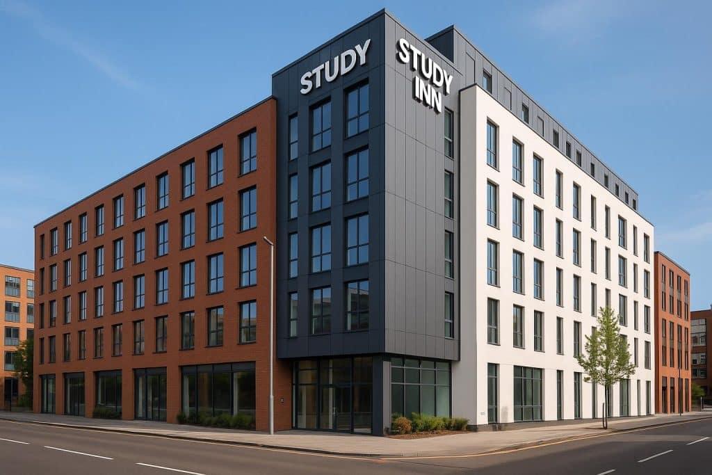 Modern Study Inn Talbot Street building showcasing premium student accommodation in Nottingham