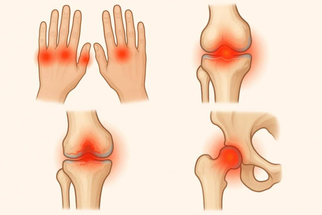 Inflamed knee joint highlighting arthritis inflammation and joint damage for health awareness