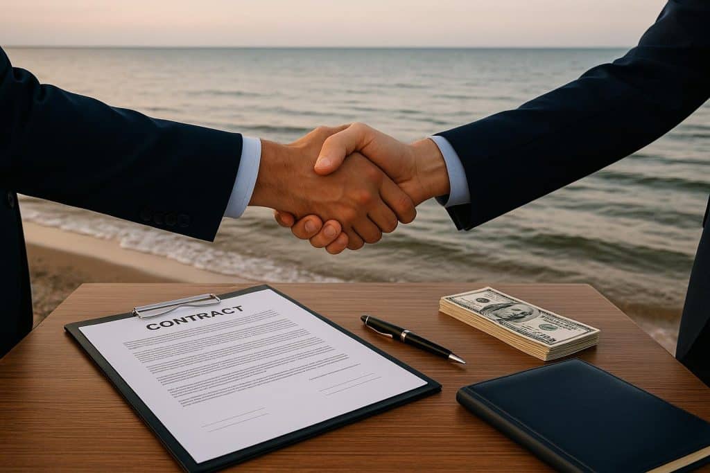 Modern office buildings in Shoreline symbolizing successful business negotiations and partnerships