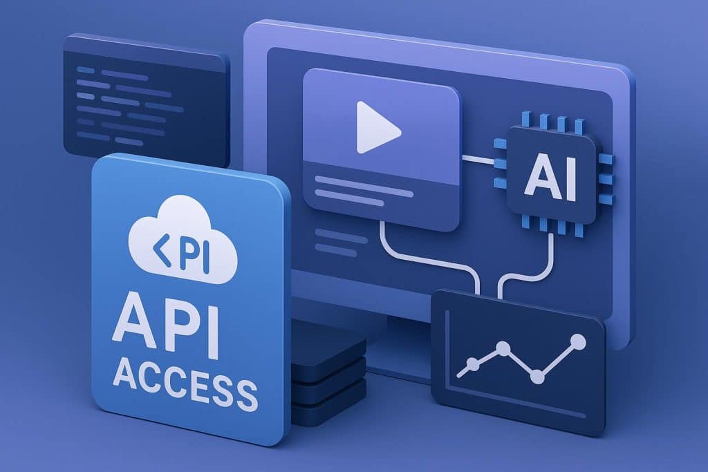 Seedance 2.0 API integration concept with futuristic AI video technology visual elements