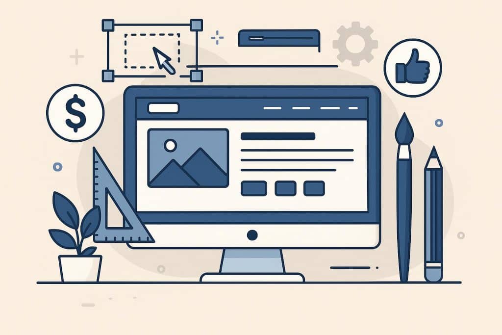 Modern website layout showcasing affordable, high-quality web design on desktop and mobile devices