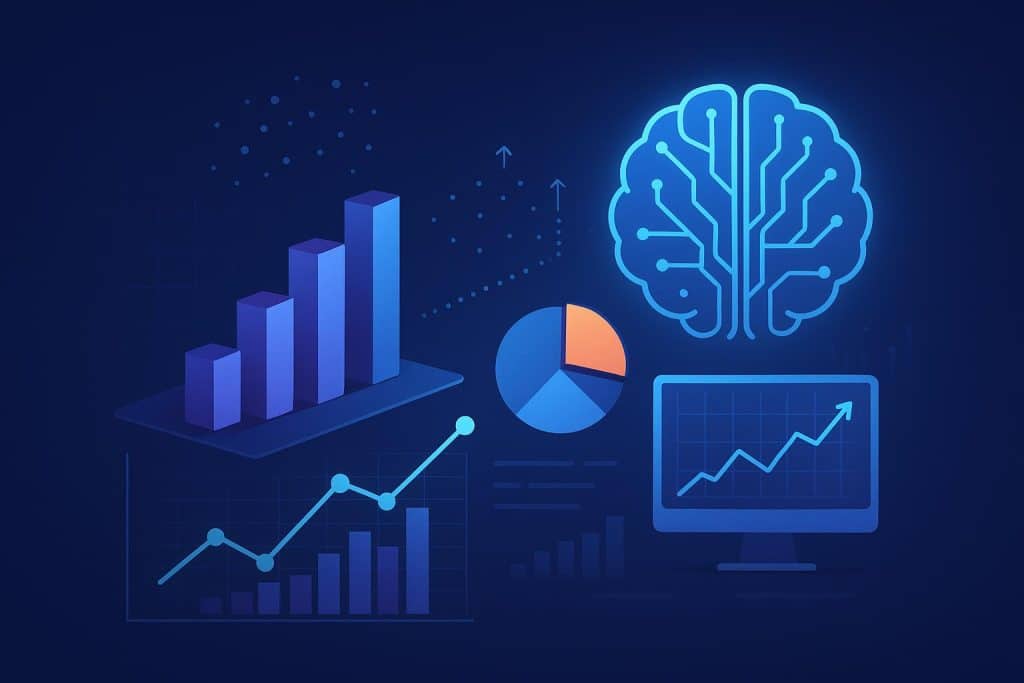 Graph illustrating data analytics driving AI decision-making in modern businesses