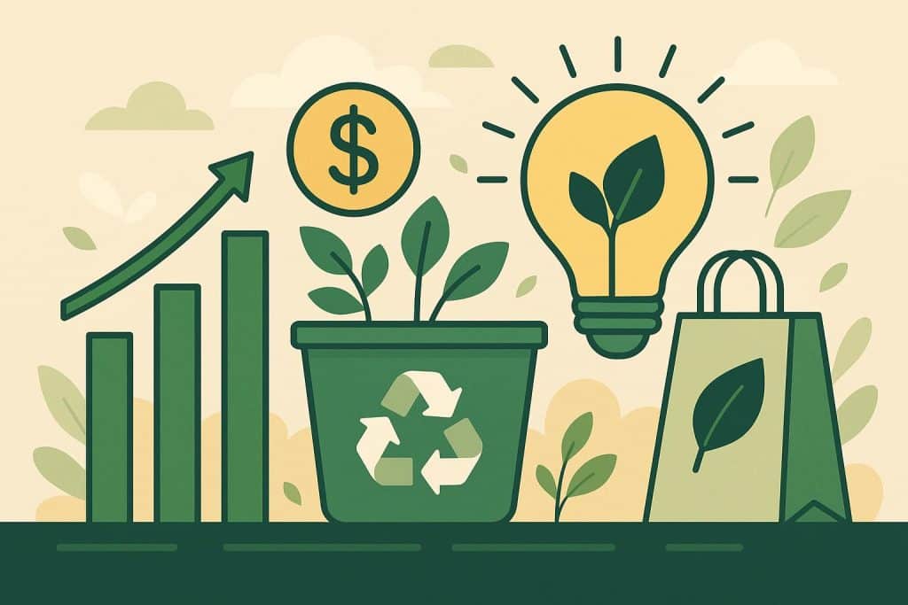 Eco-friendly products and innovative sustainable business practices appealing to modern consumers