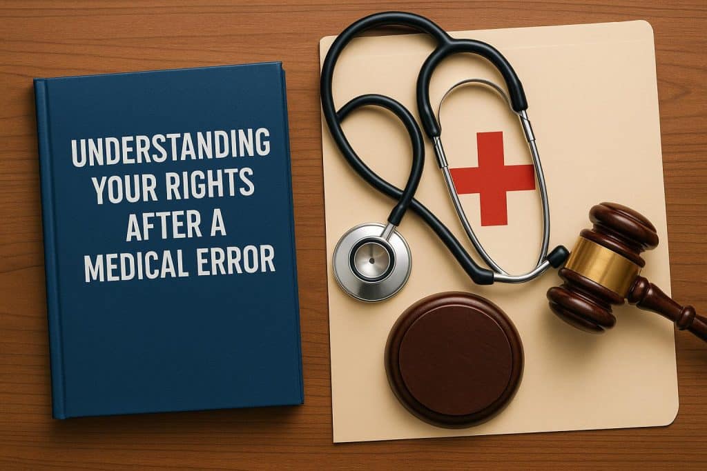Understanding Your Rights After a Medical Error Medical malpractice concept with gavel and medical documents representing patient rights
