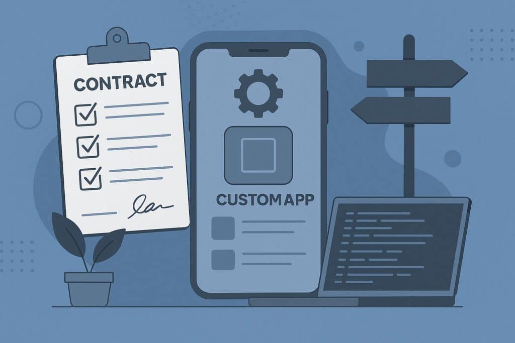 Custom mobile app development team planning solutions for business growth and digital success