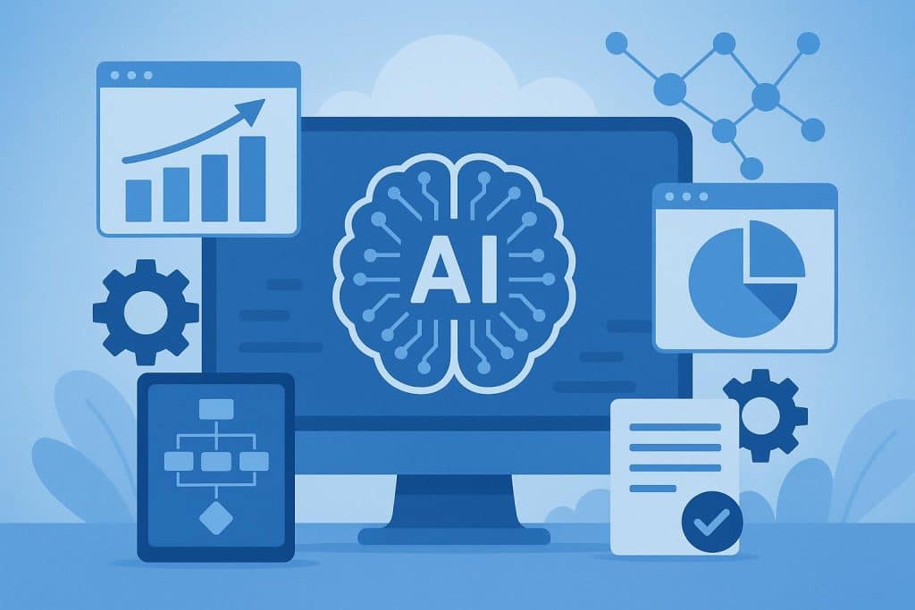 Artificial intelligence technology optimizing business operations with data analytics tools