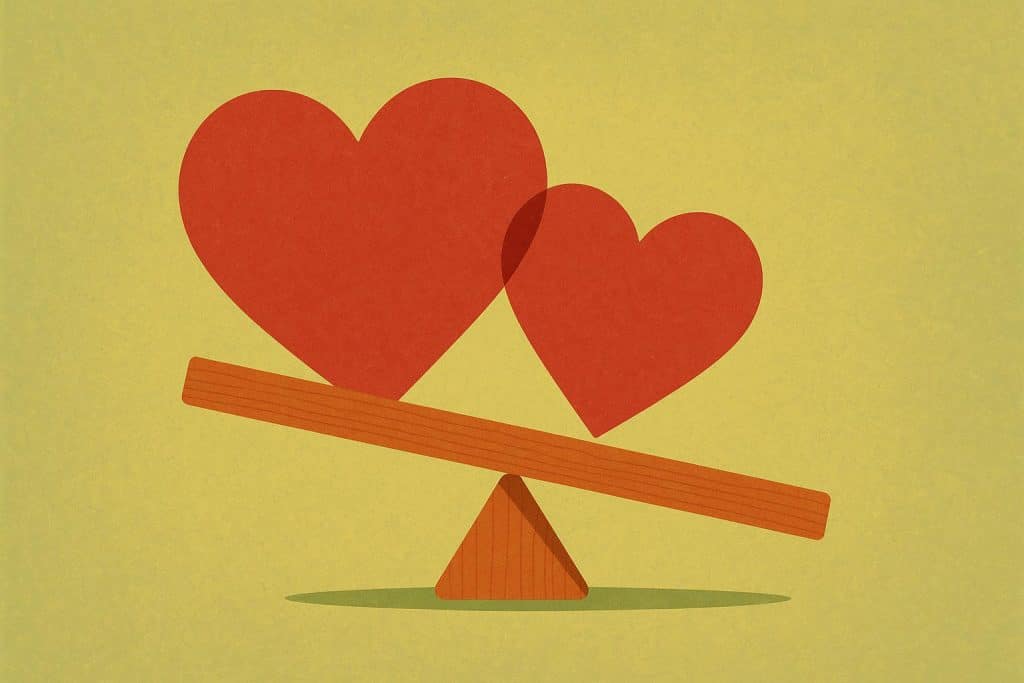 Mature couple holding hands and smiling outdoors, symbolizing new beginnings in love after 40