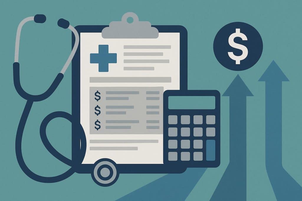 Medical billing codes on a digital tablet illustrating accurate charge capture in healthcare systems