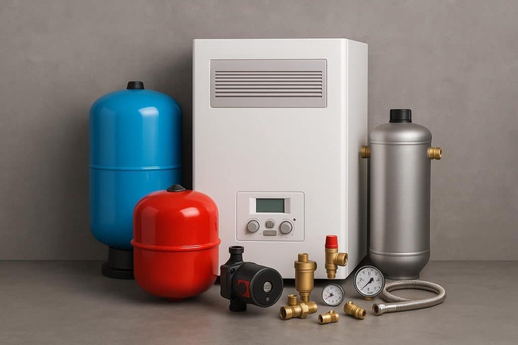 6 System Failures You Prevent With Proper Boiler Supplies Industrial boiler room with well-maintained pipes, valves, and safety equipment for system reliability