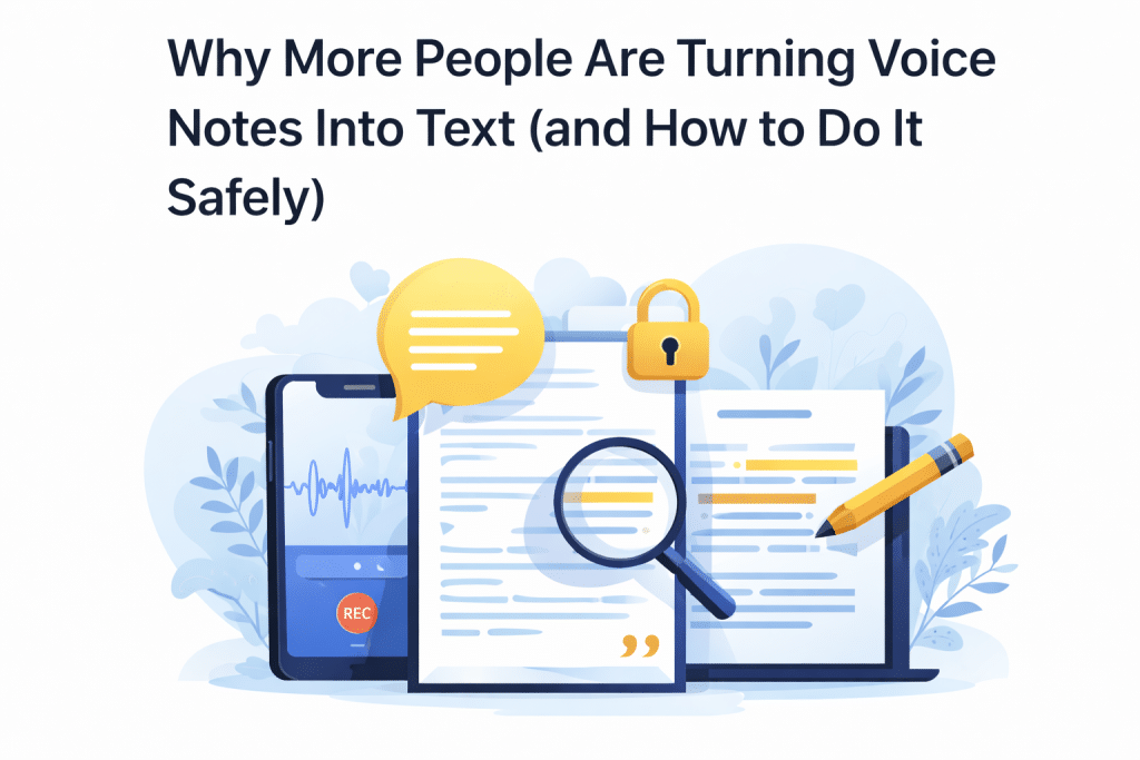 Image 1 of Why More People Are Turning Voice Notes Into Text (and How to Do It Safely)