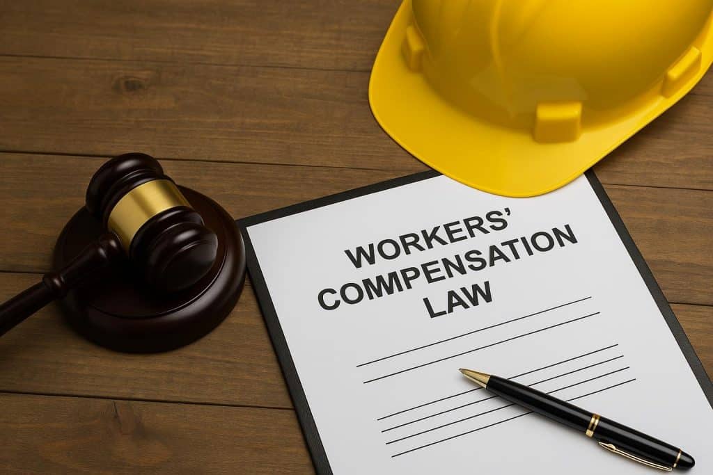 Workers’ Compensation Lawyer In Charlotte: Protecting Your Rights After a Workplace Injury Gavel and hard hat symbolizing workers’ compensation legal support in Charlotte workplace injury