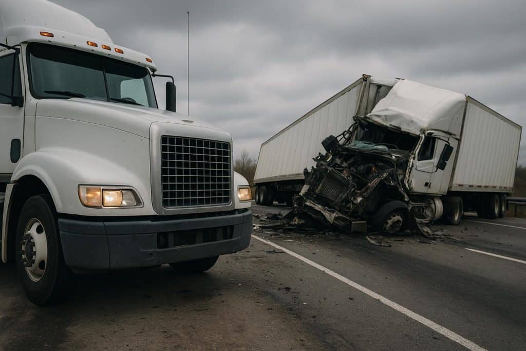 18-wheeler truck crash scene on highway, legal support for catastrophic accident victims