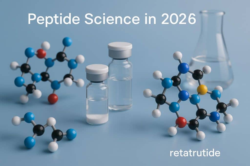 BPC-157 and Retatrutide research advances illustrated in clinical and molecular science context