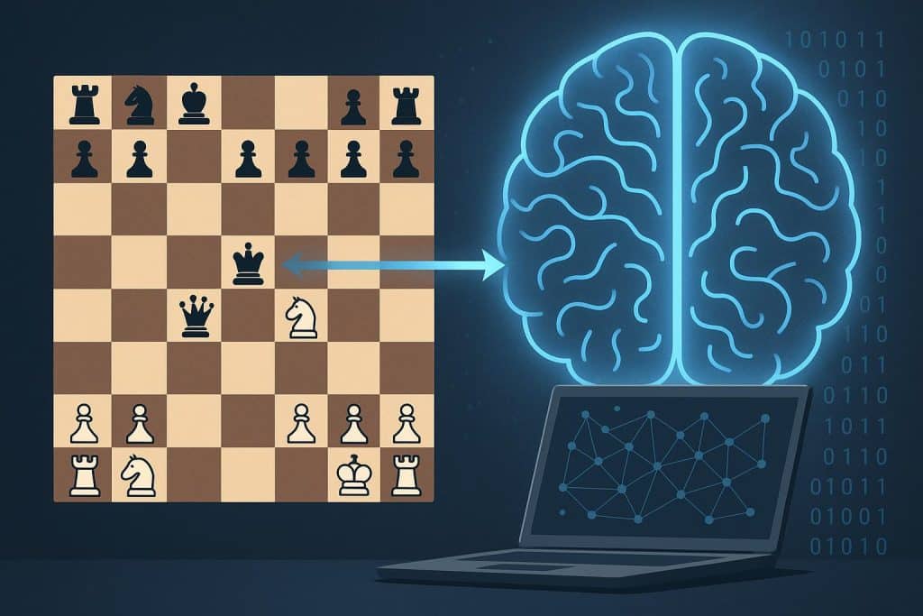 AI algorithm visualizing strategic moves for game optimization and professional gameplay analysis