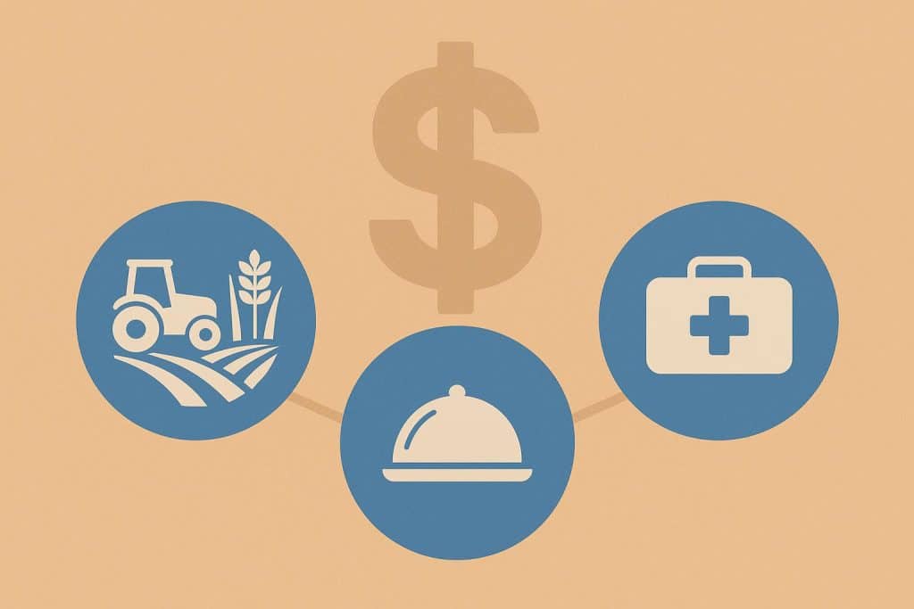 Startup business concepts and financial growth icons representing industry-specific business loans