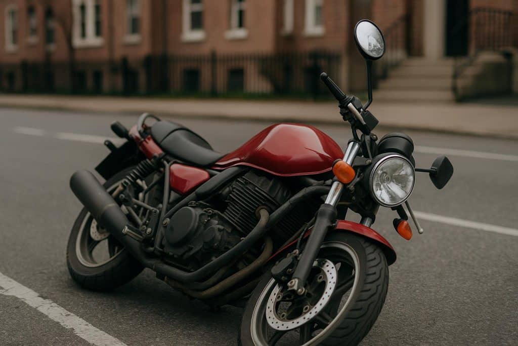 Motorcycle involved in traffic accident highlighting bias in injury insurance claims