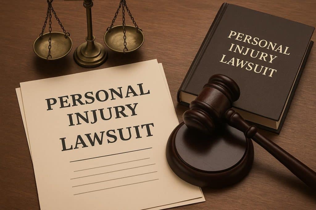 Gavel and legal documents representing litigation strategy in personal injury lawsuits