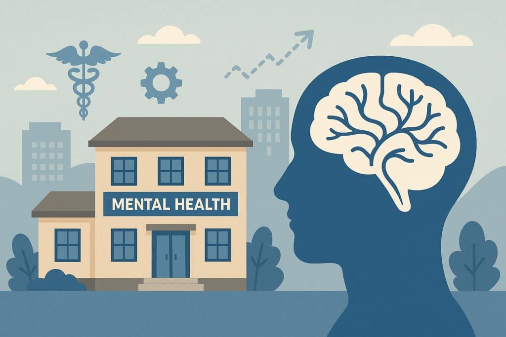 Therapist consulting patient in a mental health clinic, highlighting specialized treatment programs