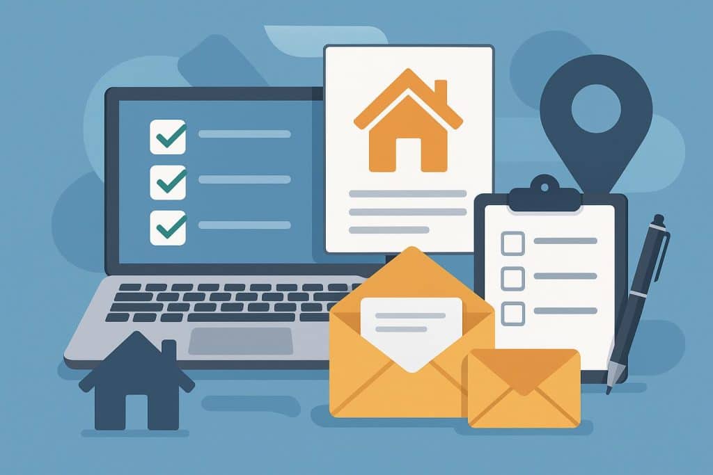 Property virtual assistant organizing rental documents and scheduling tasks for property managers