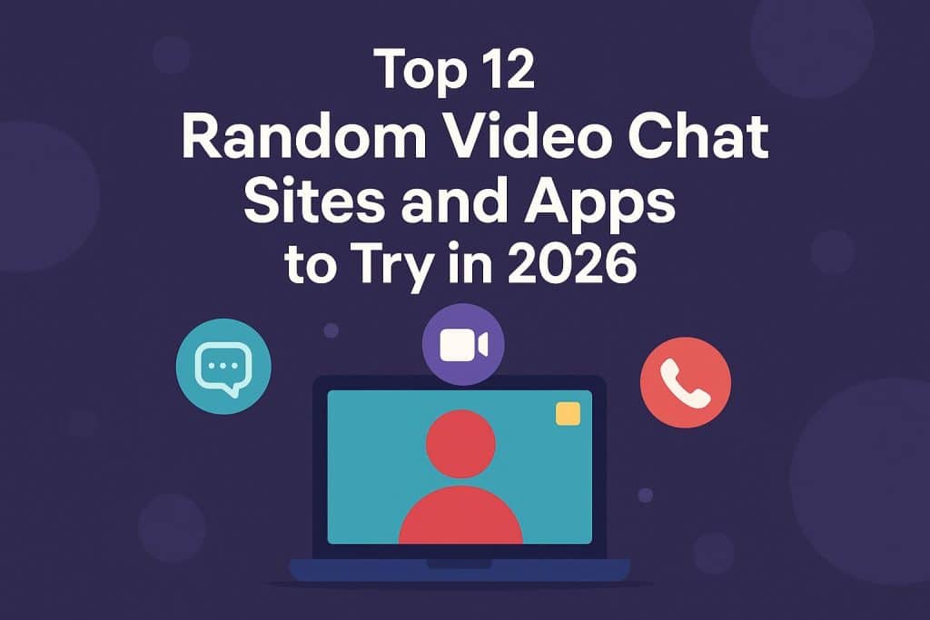 Popular random video chat platforms and apps interface collage for online social connections