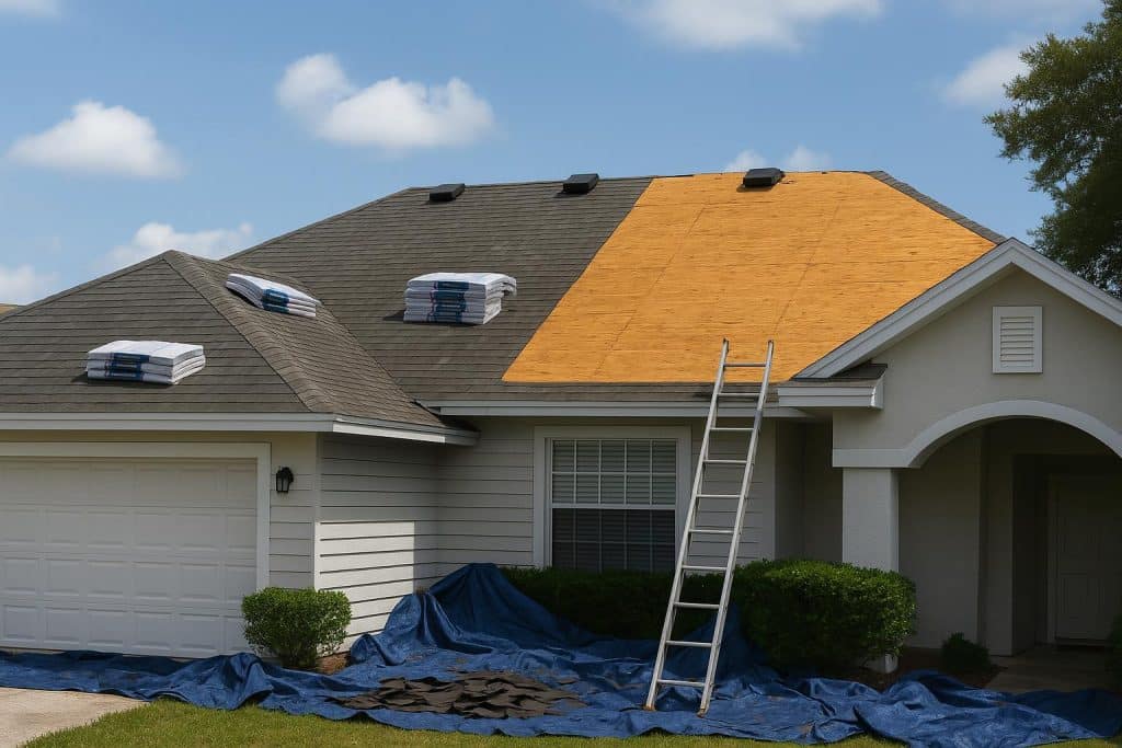 Newly installed roof on Oviedo home, showcasing quality roofing by CFE Builders in Oviedo, FL
