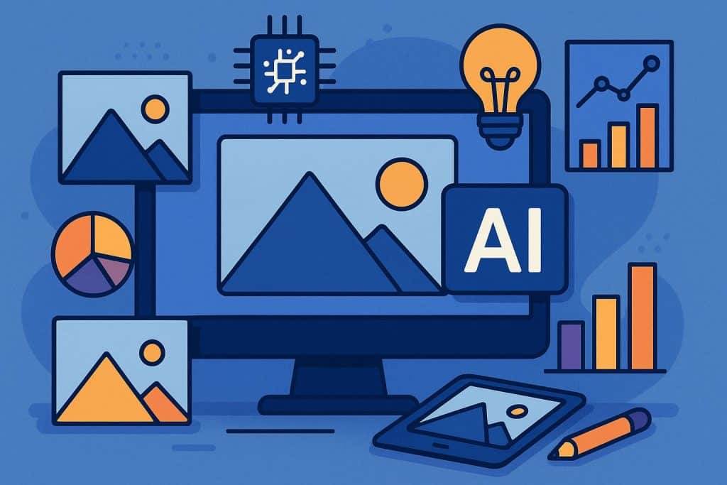 Abstract representation of AI tools transforming content creation and modern marketing strategies