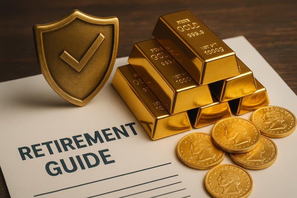Gold coins and IRA documents symbolizing retirement savings and precious metals investment