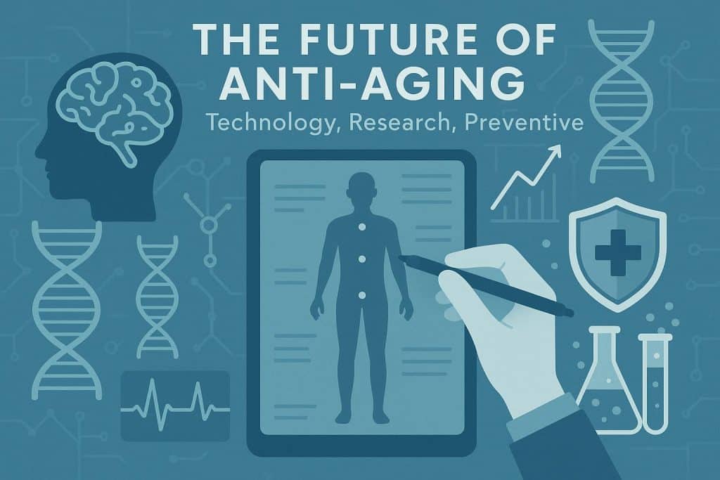Advanced anti-aging technology and medical research concept for preventive health advancements