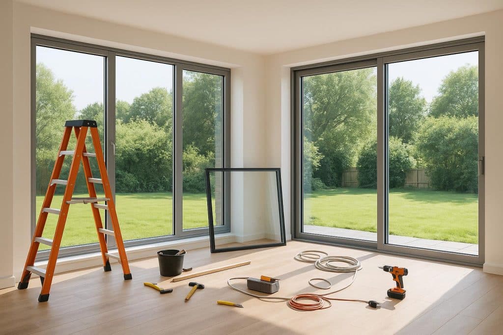 Modern home with upgraded retrofit glazing showcasing energy-efficient window solutions