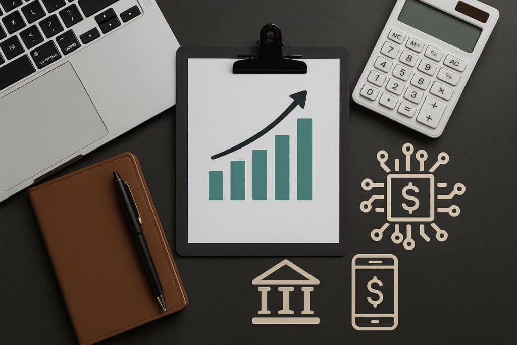 Fintech consultant analyzing credentials and data for effective hiring decisions