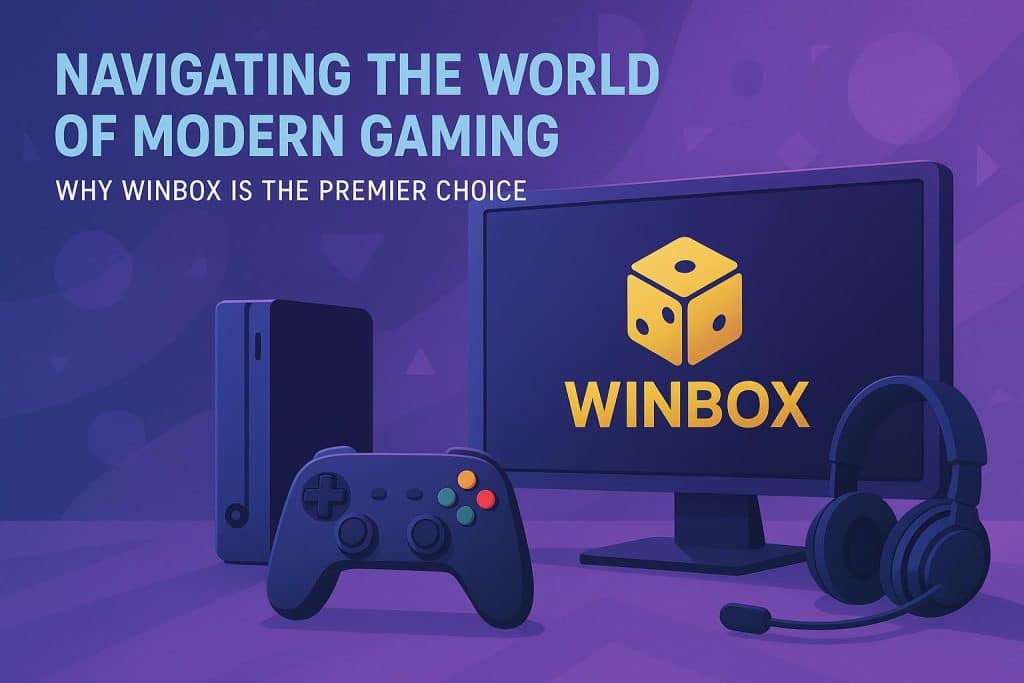 Winbox gaming platform interface showcasing top features and modern gaming experience
