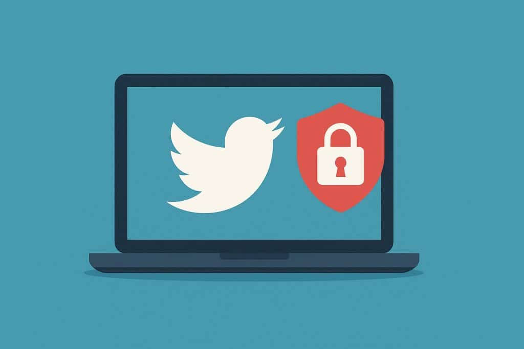 Twitter logo and smartphone screen illustrating safety concerns when using a Twitter viewer tool