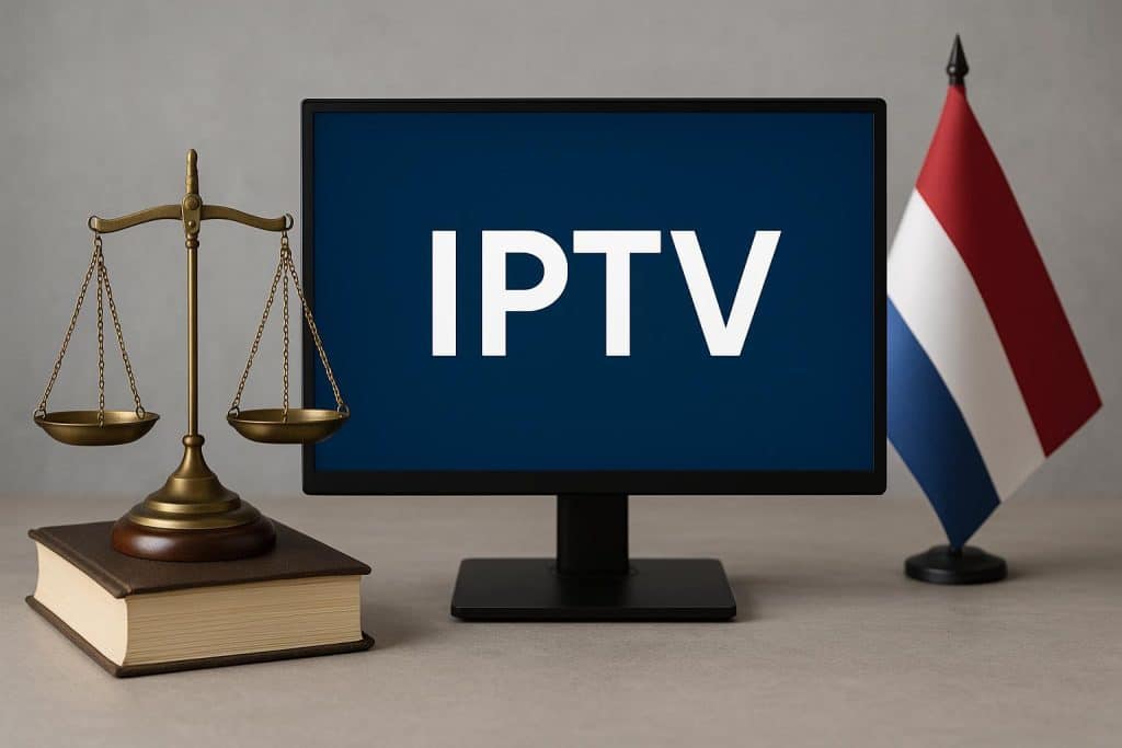 IPTV legality in the Netherlands illustrated by Dutch flag and streaming service icons