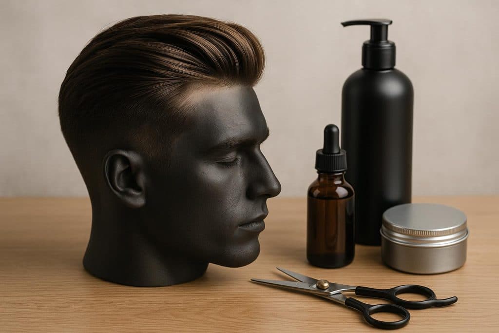 Stylish modern haircut showcasing a transformative before-and-after look for enhanced appearance