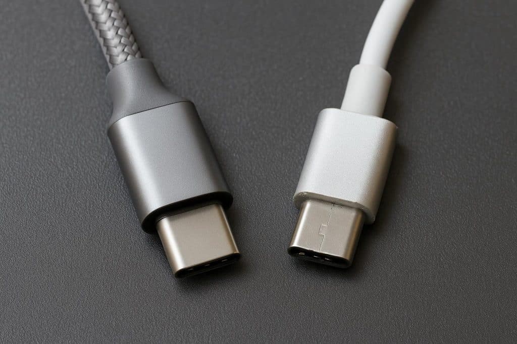 High-quality USB cables compared to cheap imitations highlighting key distinguishing features