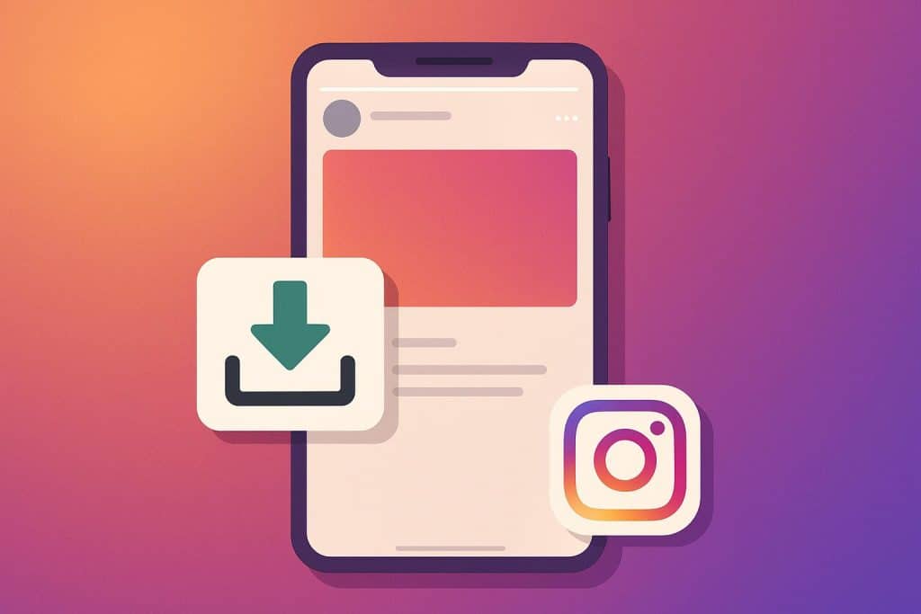 Instagram logo with download arrow, representing easy Instagram Story saving and downloading guide