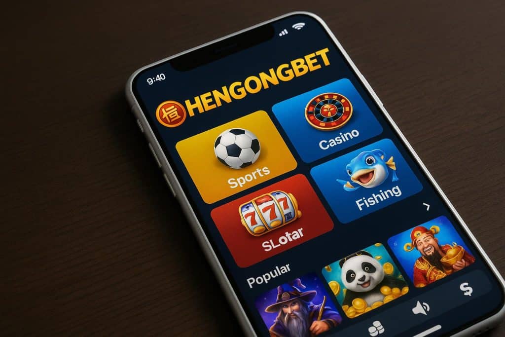 HengOngBet app interface showcasing mobile entertainment features for Malaysia users