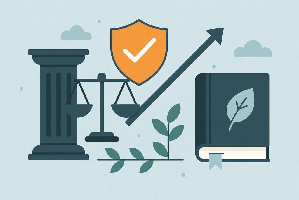 Business leader guiding team with ethical values and integrity in a corporate office setting