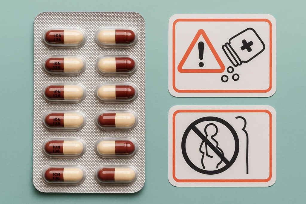 Accutane medication blister pack highlighting potential side effects and safety considerations