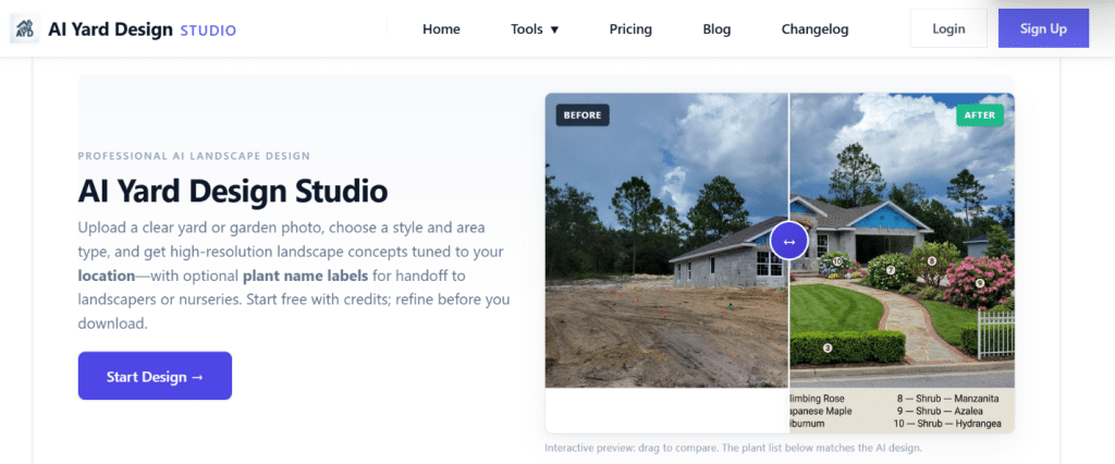 Image 1 of Grounded AI Landscaping: How AI Yard Design Studio Builds Ideas Around Your Lot